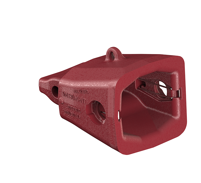 MTG SYSTEMS / TWINMET - Intermediate adapter with octagonal box design and pin/retainer as retrofit solution in isometric view