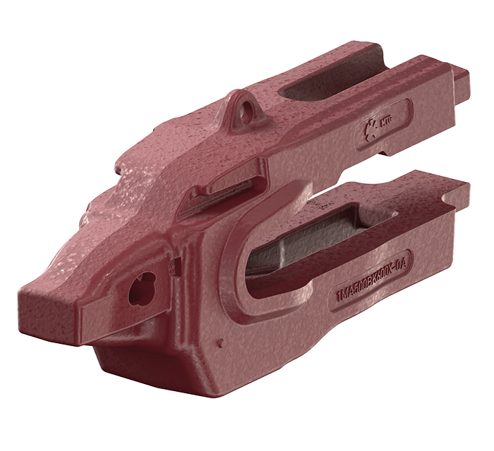 MTG SYSTEMS / STARMET ROPE SHOVLES - Heavy-duty adapter for Wide Radius lips in isometric view