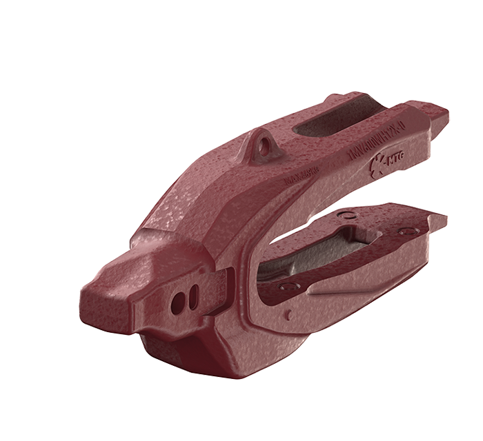 MTG SYSTEMS / VEEMET ROPE SHOVELS - Heavy-duty Adapter for WH12 in isometric view