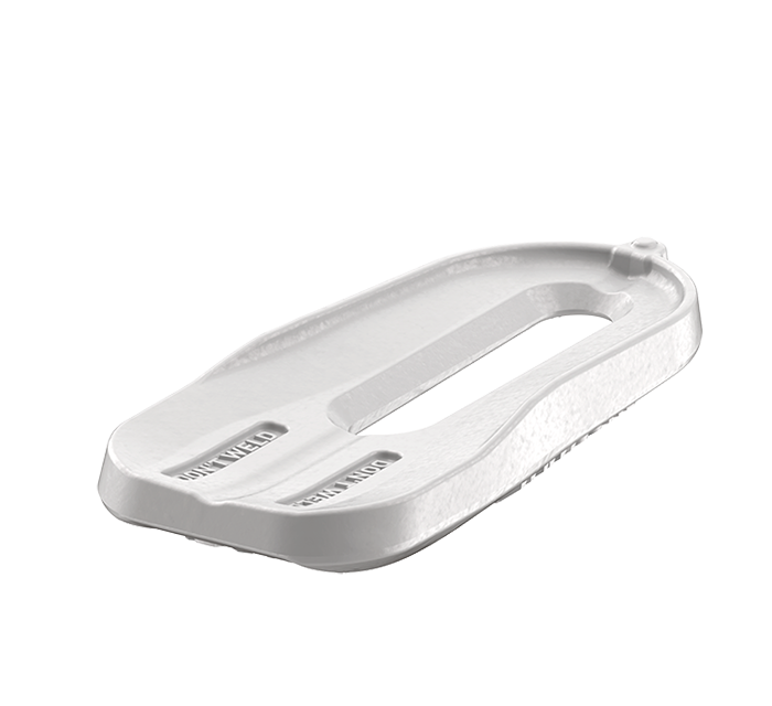 MTG SYSTEMS / VEEMET - Bottom Leg Wear Plate for Central Adapter HD in isometric view
