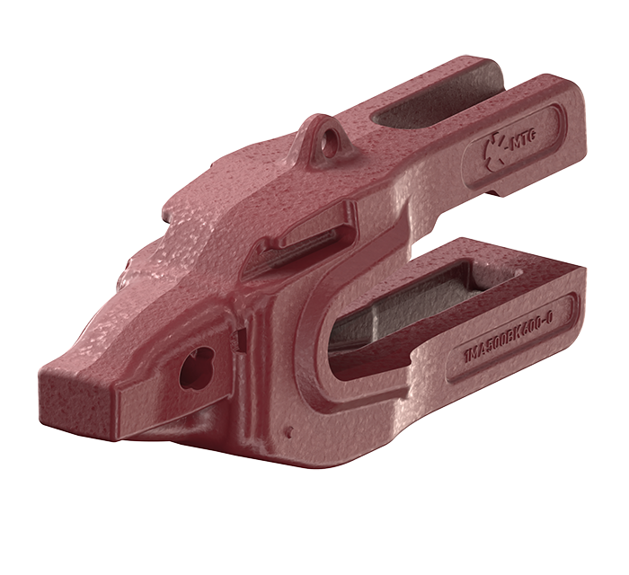MTG SYSTEMS / STARMET ROPE SHOVELS - Standard adapter for Wide Radius lips in isometric view