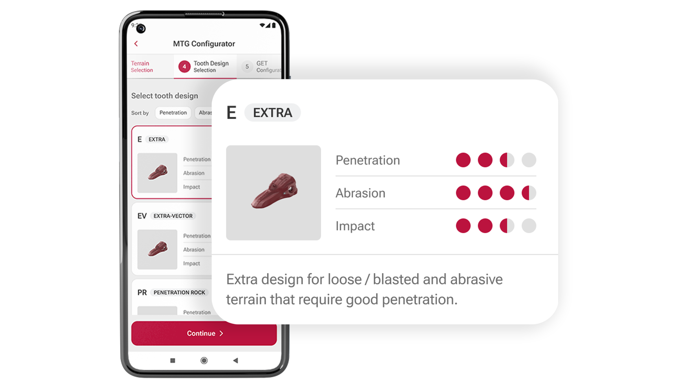 MTG Configurator - Tooth Design Selection
